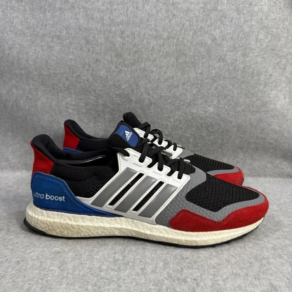 Adidas Shoes Mens Size 11.5 Ultraboost Black‎ Red Blue Running Sneakers EF1360